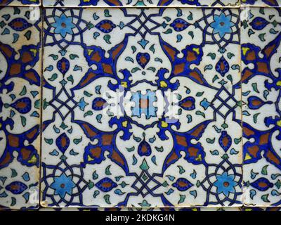 Ottoman Turkish art with geometric patterns on surfaces Stock