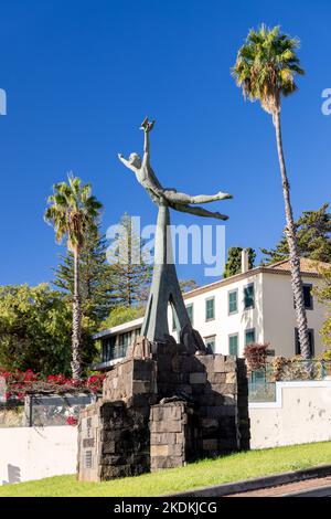 Paz E Liberdade Statue, Funchal, Madeira, Portugal. Stock Photo