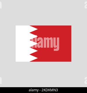 Flag of Bahrain color line element. Vector element for web page Stock Vector