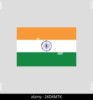 Flag of India color line element. Vector element for web page Stock Vector