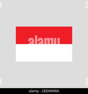 Flag of Indonesia color line element. Vector element for web page Stock Vector