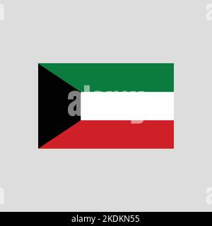 Flag of Kuwait color line element. Vector element for web page Stock Vector
