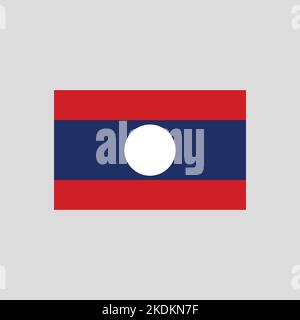 Flag of Laos color line element. Vector element for web page Stock Vector