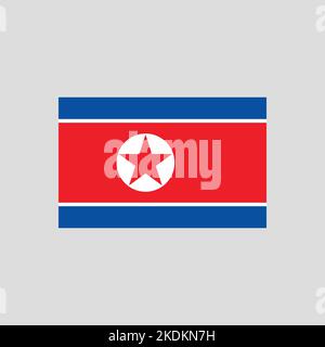 Flag of North Korea color line element. Vector element for web page Stock Vector