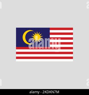 Flag of Malaysia color line element. Vector element for web page Stock Vector
