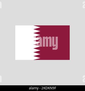Flag of Qatar color line element. Vector element for web page Stock Vector