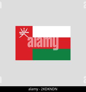 Flag of Oman color line element. Vector element for web page Stock Vector