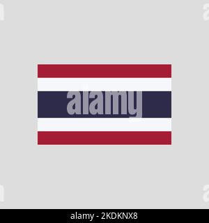 Flag of Thailand color line element. Vector element for web page Stock Vector