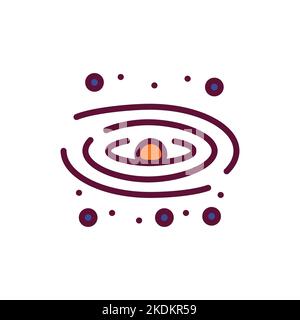 Galaxy color line icon. Pictogram for web page, mobile app, promo. Stock Vector