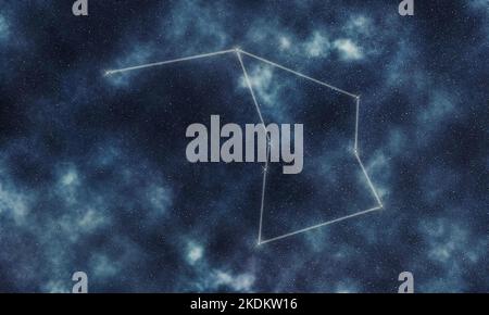 Ara Star Constellation, Night Sky, Constellation Lines Altar Stock Photo