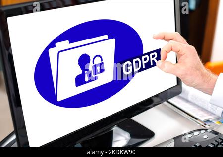 Gdpr concept shown on a computer screen Stock Photo