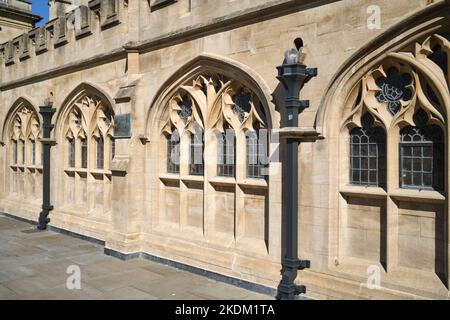Exterior Walls of Bath Abbey in the beautiful Georgian city of Bath Somerset Engalnd Uk Stock Photo