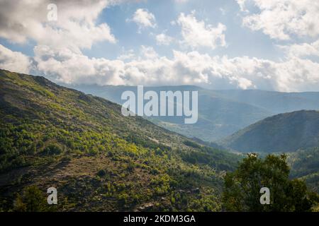 Landscape. Sierra Norte Nature Reserve, Guadalajara province, Castilla La Mancha, Spain. Stock Photo