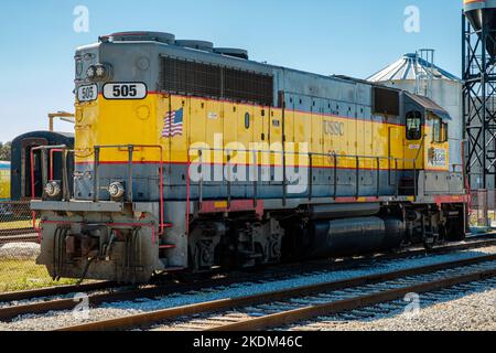 US Sugar EMD GP40-2 Locomotive No 505, Clewiston, Florida Stock Photo