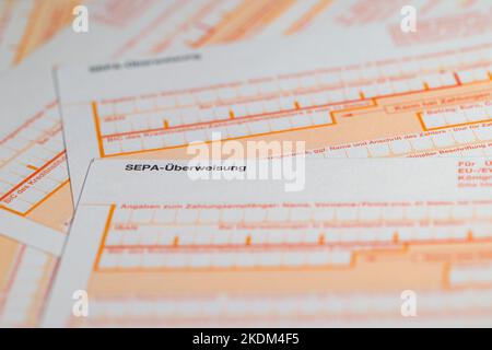 Transfer Slip For Money In Europe With The Imprint "SEPA-Überweisung ...