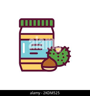 Chestnut paste color line icon. Isolated vector element. Stock Vector
