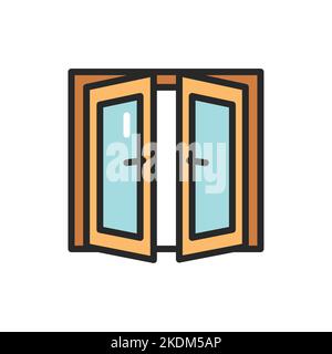 double door on house cartoon