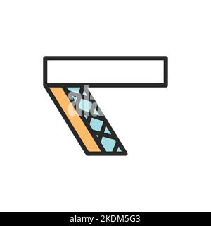 View open attic doors color line icon. Isolated vector element. Stock Vector
