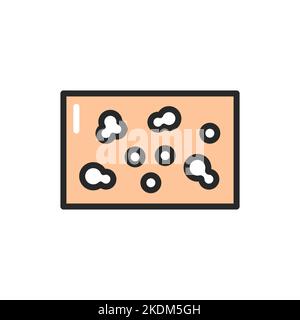 Ulticaria disease color line icon. Isolated vector element. Stock Vector