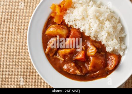 Japanese style curry rice dish Stock Photo