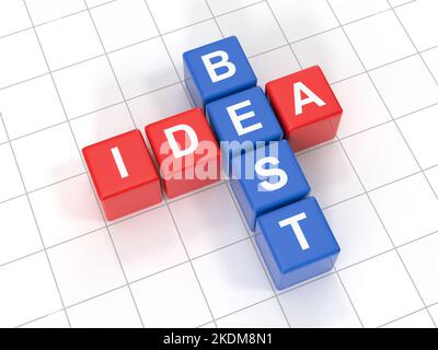 Best Idea Box , This is a 3d rendered computer generated image. Isolated on white. Stock Photo