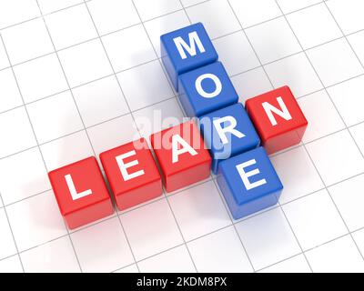 More Learn Box , This is a 3d rendered computer generated image. Isolated on white. Stock Photo