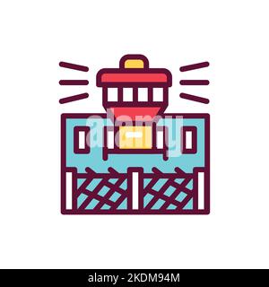 Prison building color line icon. Isolated vector element. Stock Vector
