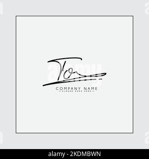 Simple Signature Logo for Alphabet TO - Handwritten Signature for Photography and Fashion Business Stock Vector