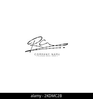 RC Handwritten Signature logo - Vector Logo Template for Beauty, Fashion and Photography Business Stock Vector