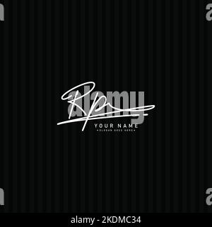 Initial Signature Logo for Letter RP - Vector Logo Template in Handwritten Signature Style Stock Vector