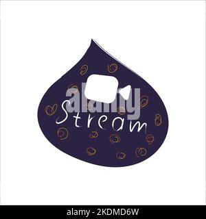 Live Stream Label. Concept of video call Stock Vector
