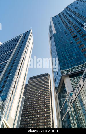 Batumi, Georgia - 30 August, 2022: Modern houses in Batumi city. Travel Stock Photo