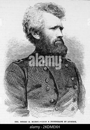 Portrait of General Robert Huston Milroy. 1863. 19th century American Civil War illustration from Frank Leslie's Illustrated Newspaper Stock Photo