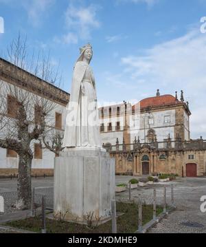 Queen St. Isabel Statue at Monastery of Santa Clara-a-Nova - Coimbra, Portugal Stock Photo