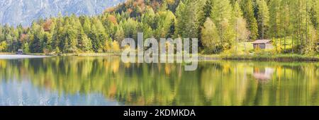 Lautersee, Near Mittenwald, Werdenfelser Land, Upper Bavaria, Bavaria, Germany, Europe Stock Photo