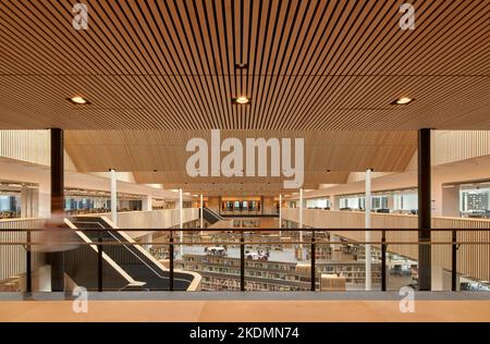 Library. London South Bank University, LSBU Hub, London, United Kingdom. Architect: Wilkinson Eyre Architects, 2022. Stock Photo