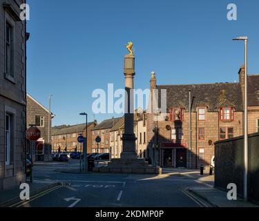 3 November 2022. Peterhead, Aberdeenshire, Scotland. This is the Reform Monument in Broad Street at Longate in Peterhead on a sunny afternoon. Stock Photo