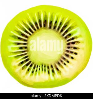 slice of kiwi. Vector in Low Poly Style. Stock Vector