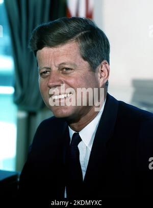 John F. Kennedy, White House color photo portrait July 11, 1963 Stock Photo