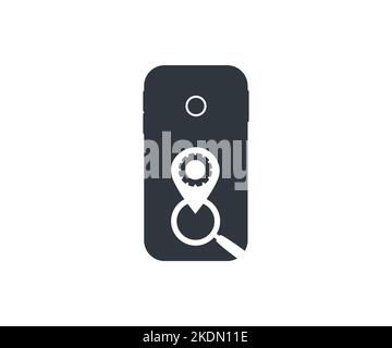 Mobile phone diagnostic logo design. Diagnostics and replacement of phone vector design and illustration. Stock Vector