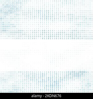 Digital binary background with line by blue ones and zeros. Square vector graphic pattern Stock Vector