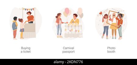 Children buying ticket at fun fair Stock Vector Image & Art - Alamy