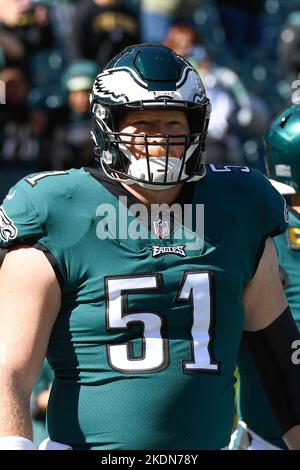 Philadelphia Eagles center Cam Jurgens (51) stands on the sideline