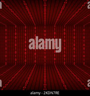 Background in a matrix style. Falling random numbers. Green is dominant color. Vector stock illustration. Stock Vector