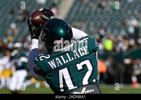 Philadelphia Eagles' K'Von Wallace (42) during the first half of an NFL  football game against the Arizona Cardinals, Sunday, Oct. 9, 2022, in  Glendale, Ariz. (AP Photo/Darryl Webb Stock Photo - Alamy