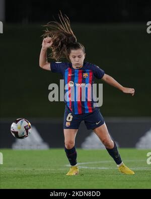 Madrid, Spain. November 6, 2022, Claudia Pina of FC Barcelona during the La Liga F match between Real Madrid and FC Barcelona played at Alfredo Di Stefano Stadium on November 6, 2022 in Madrid, Spain. (Photo by Colas Buera / PRESSIN) Stock Photo