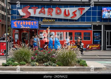 Stardust Diner Facade in Times Square, New York City, USA  2022 Stock Photo