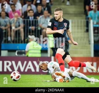 Moskau , 11.07.2018 Ashley Young (England), Ante Rebic (Kroatien) Kroatien - England Copyright (nur fŸr journalistische Zwecke) by :  Moritz MŸller, W Stock Photo