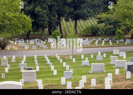 Arlington, USA - July 15, 2010: Headstones at the Arlington national Cemetery Stock Photo