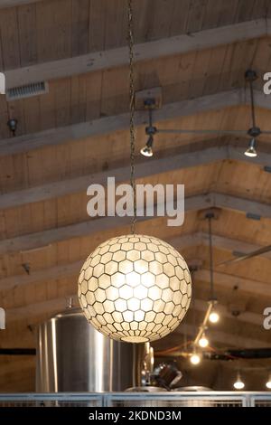 large glove shell octagon beehive ceiling light fixture Stock Photo
